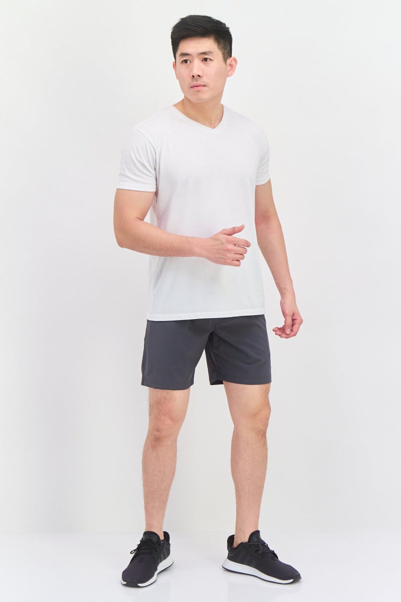 Legend Men Sportswear Fit 7 Inseam Drawstring Training Shorts, Grey - Image 4